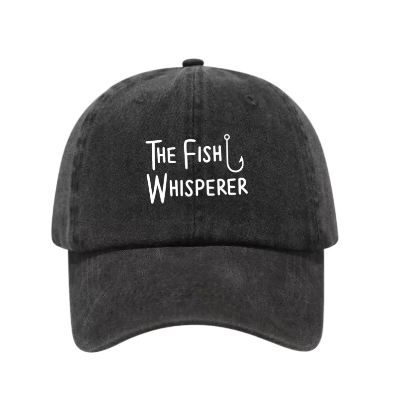 Golf Cap Dad - THE FISH WHISPERER プリントウォッシュドコットン製 調節可能なベースボールキャップ スナップバック