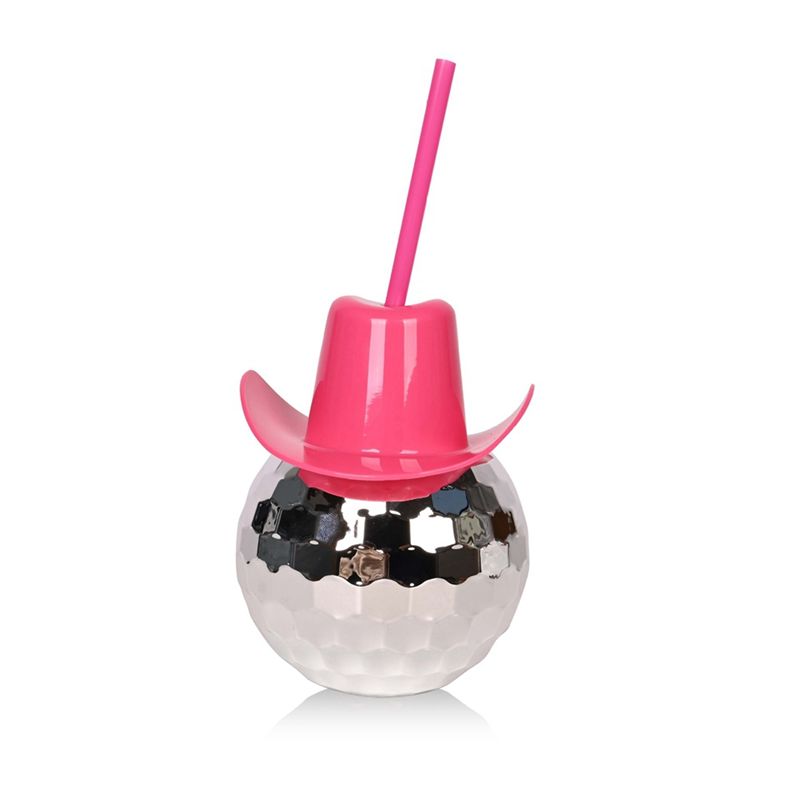 Cowboy Hat Straw - ABMS-ディスコボールカップ カウボーイハット ディスコボールカップ ストロー付き バチェロレッテ ヘンパーティー