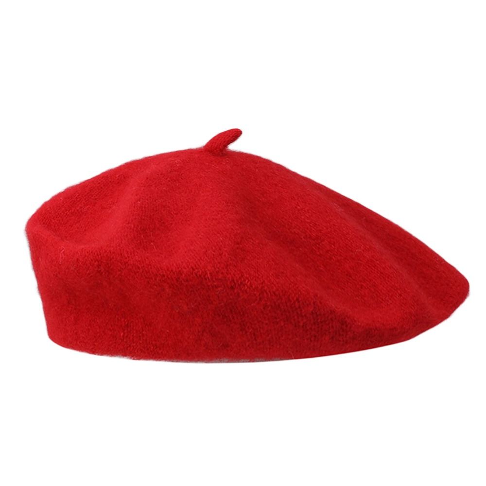 秋の女性の冬暖かいウールベレー帽レトロな無地の帽子エレガント - Beret French Wool のレビューと価格