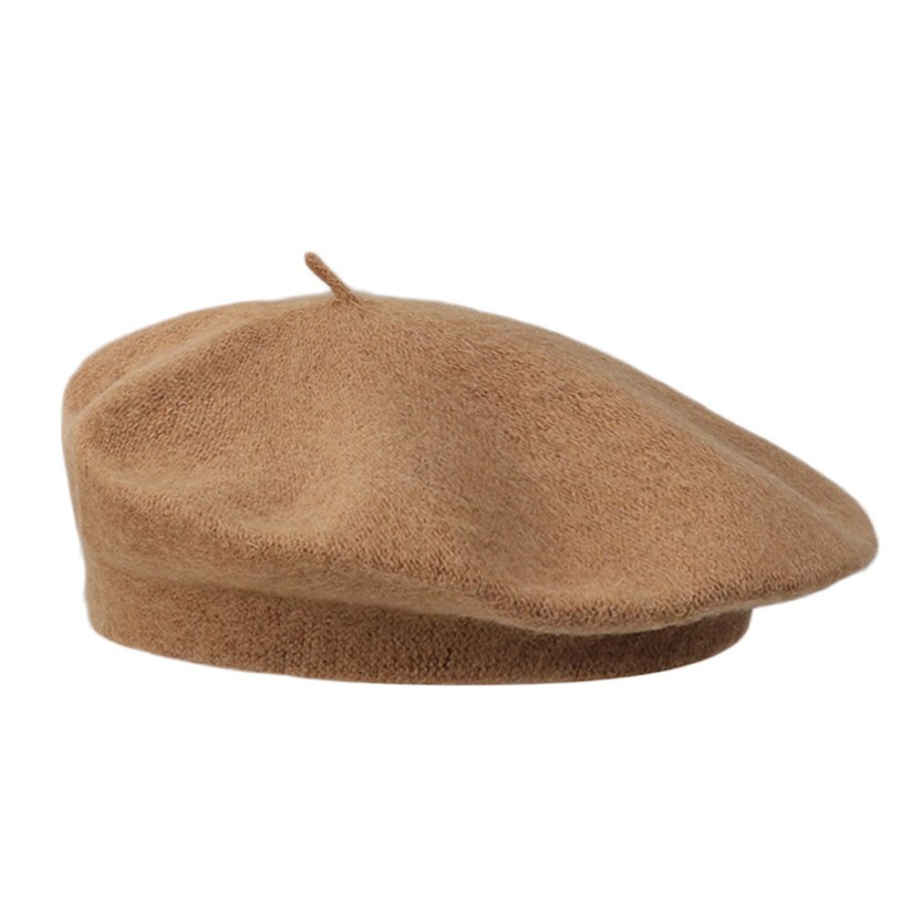 秋の女性の冬暖かいウールベレー帽レトロな無地の帽子エレガント - Beret French Wool のレビューと価格