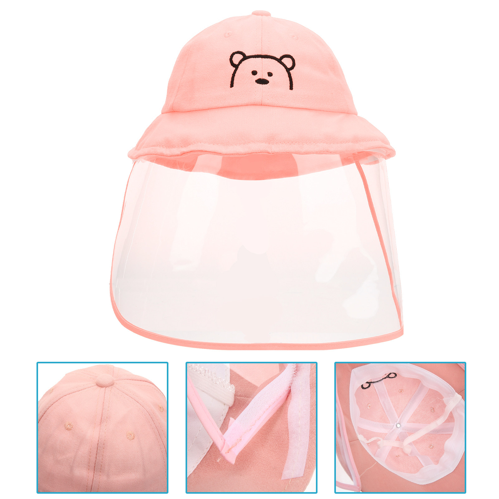 ピンクのキッズ用バケットハット。つばが広く、顔を日差しから守 - Sun Hat Wide Brim のレビューと価格